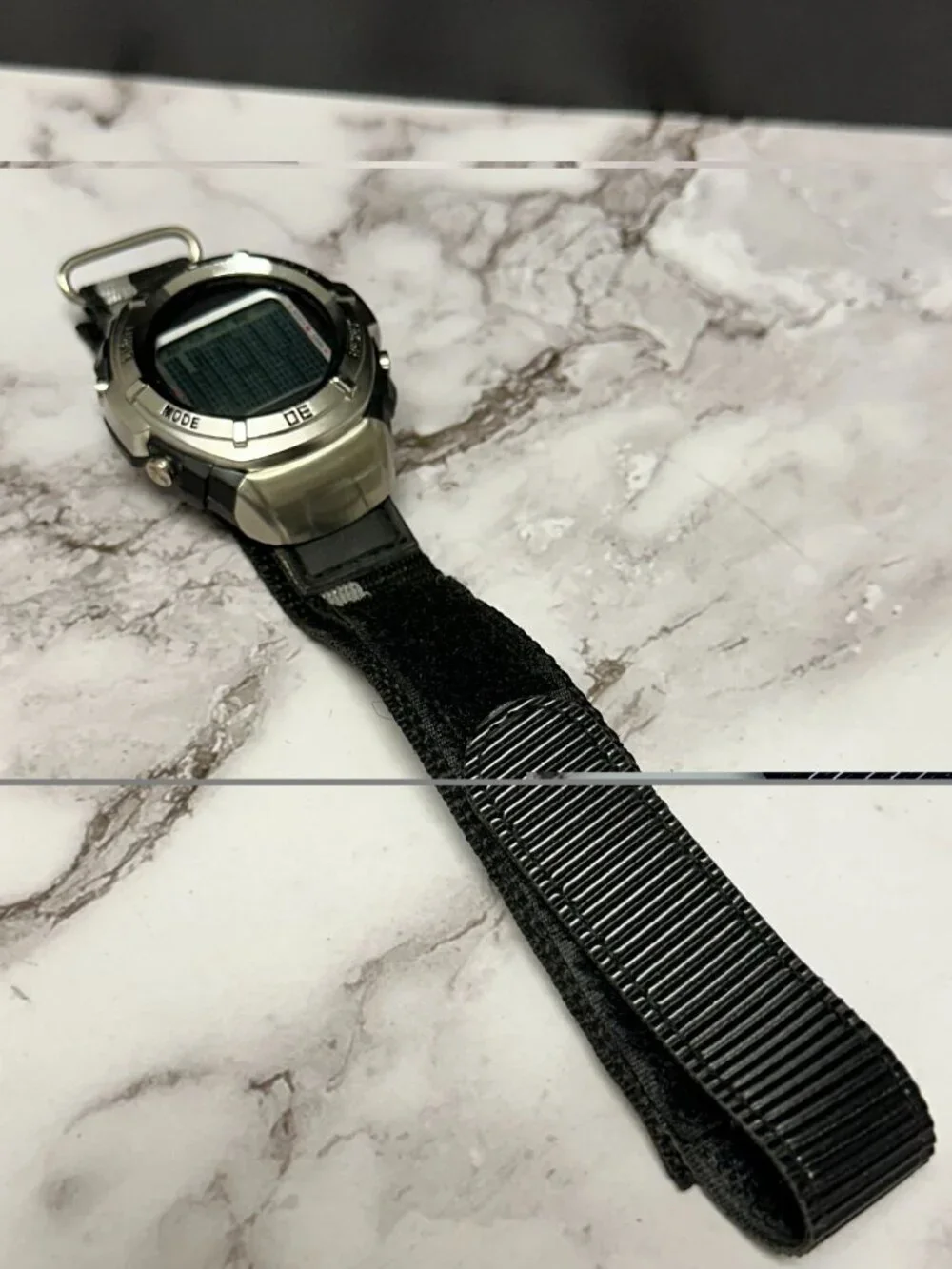 Athletic Works Digital Watch Men Black Silver Nylon Strap Band New Battery